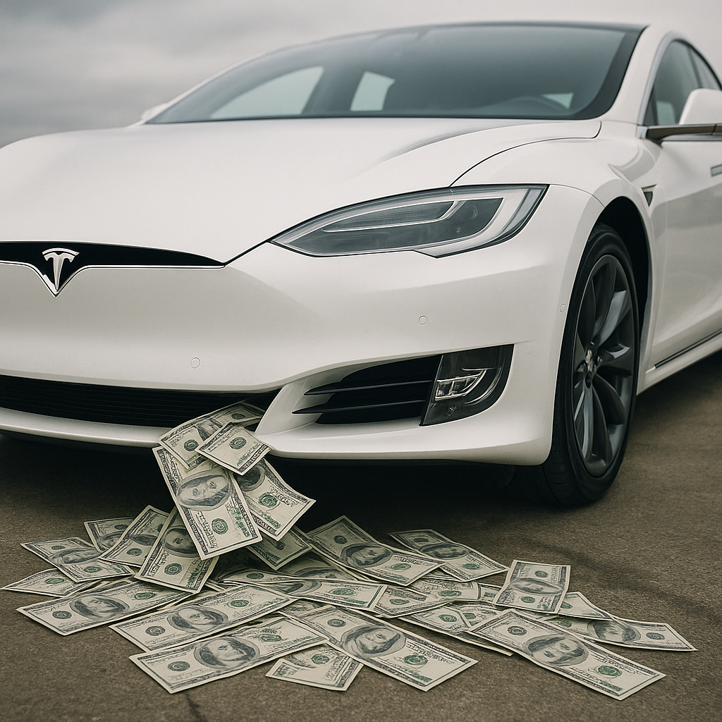 tesla leaking money